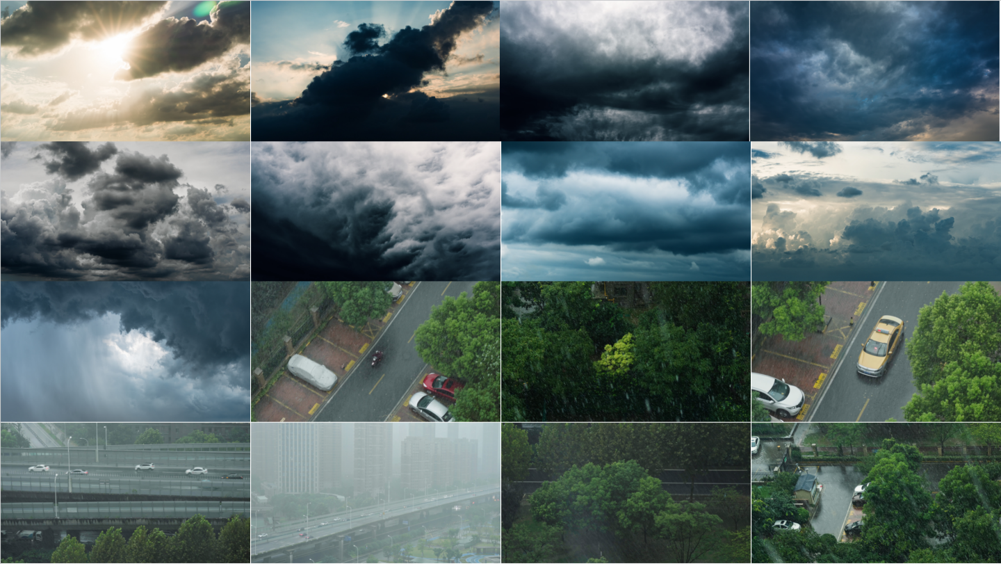 【4K】晴转阴下雨暴雨