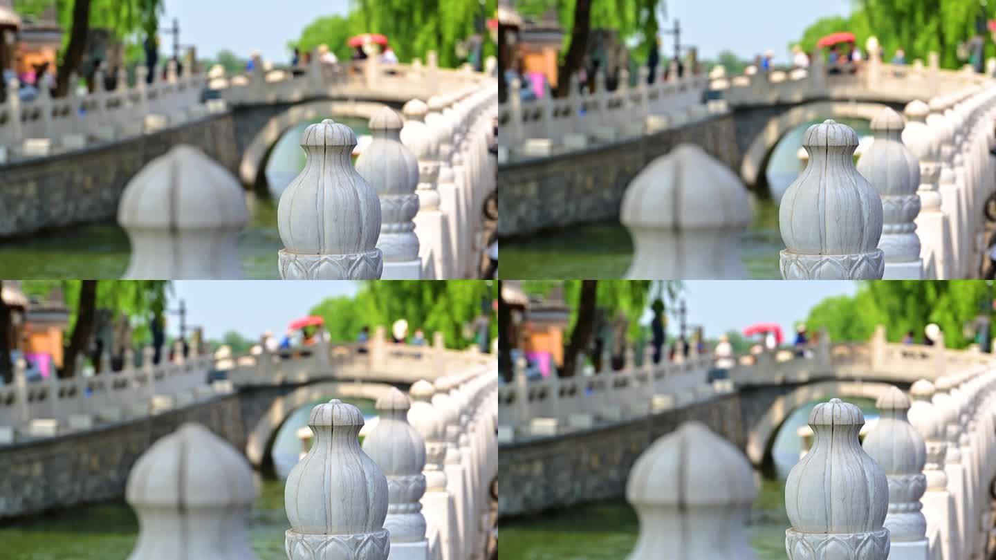 北京夏季的后海老北京风情银锭桥