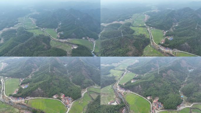 4K航拍乡村大山竹林地质灾害8