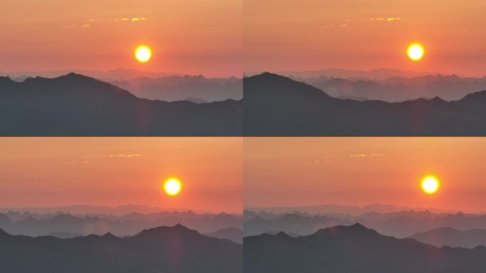 贵州茂南意境喀斯特山脉日出日落航拍4K