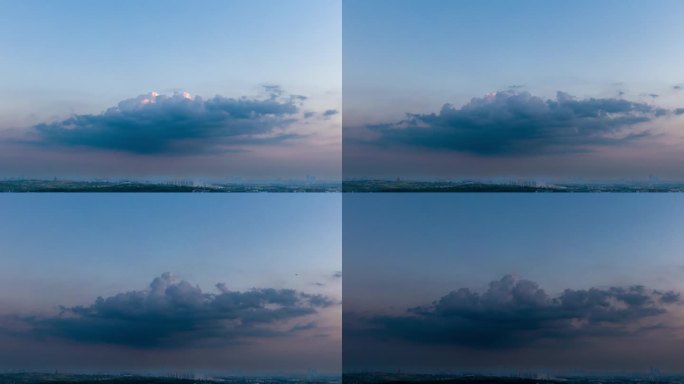 晚霞天空流动的云彩延时摄影