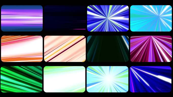12款彩色速度线动画背景