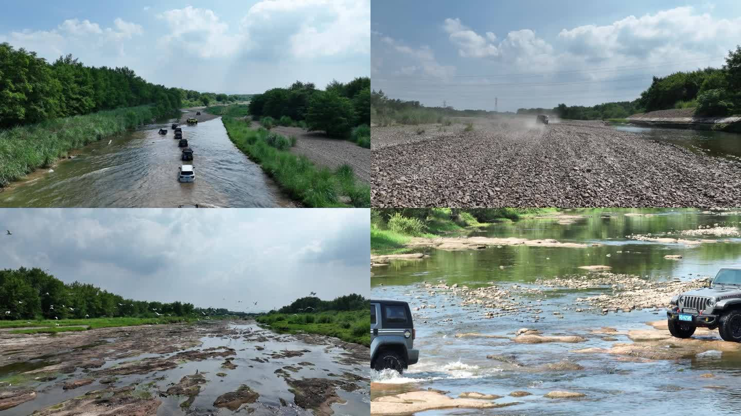 越野车河道越野自驾涉水