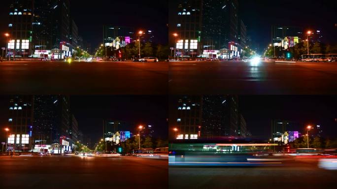 北京大街夜晚车流