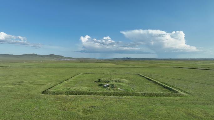 航拍内蒙古黑山头古城遗址