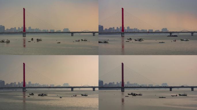 杭州西兴大桥钱塘江延时拍摄