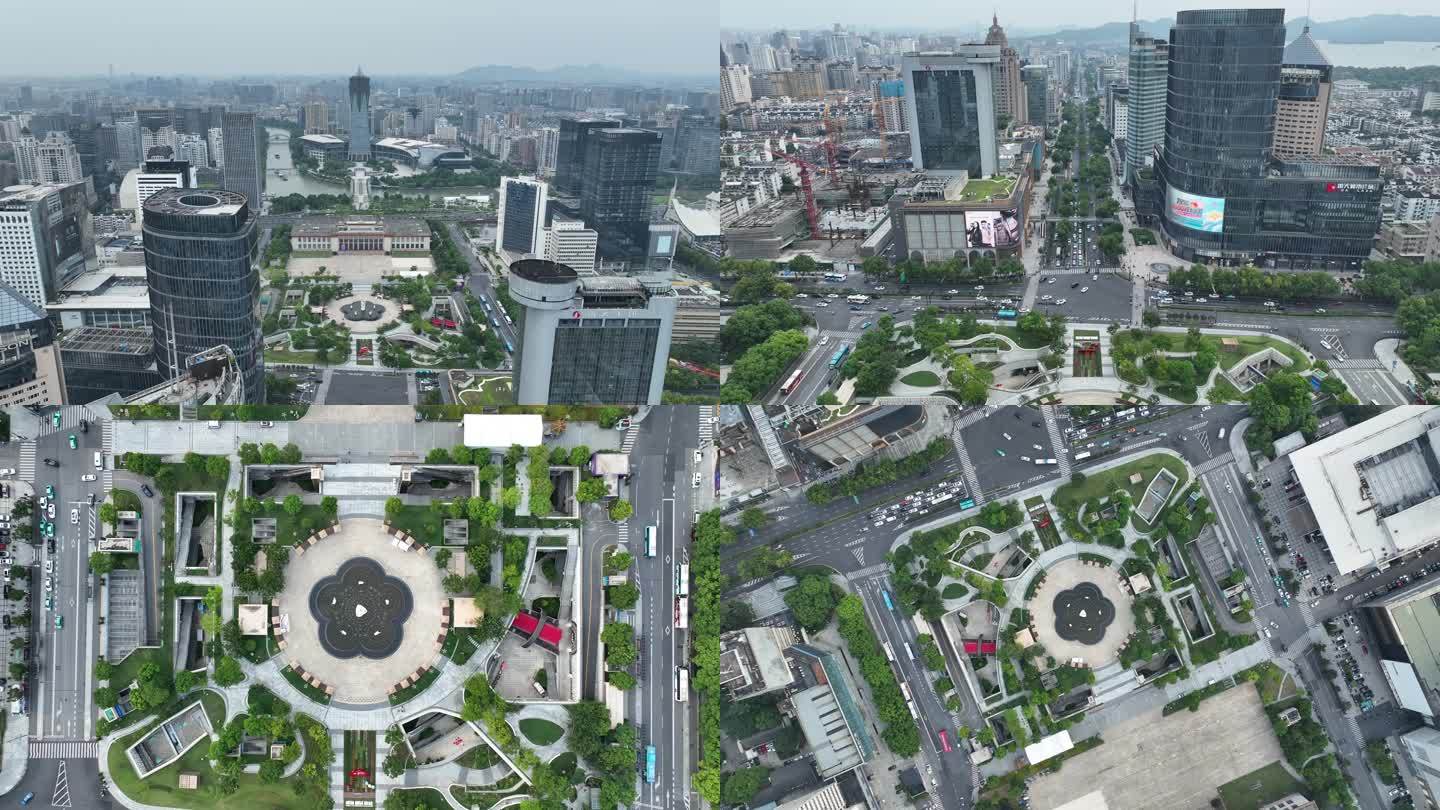 杭州武林广场航拍全景多角度2023最新