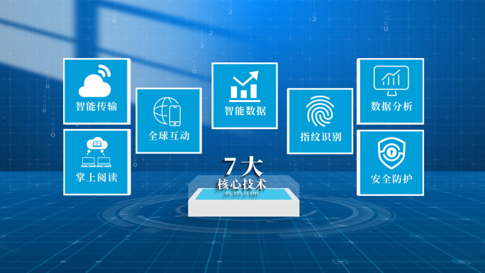 七大科技光影数据架构AE模板