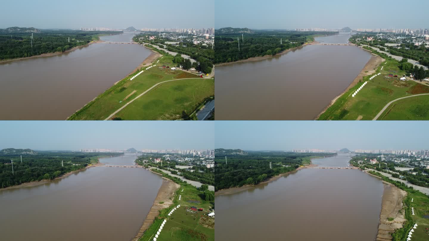 4K济南黄河湿地航拍
