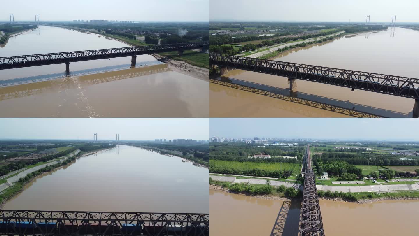4K济南黄河铁路大桥航拍