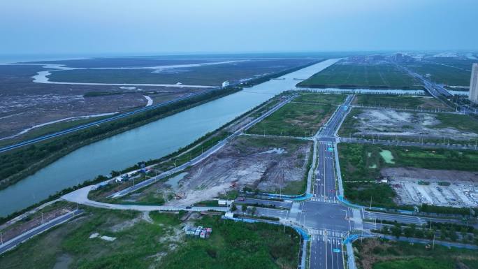 浙江省宁波市杭州湾建设发展中面貌