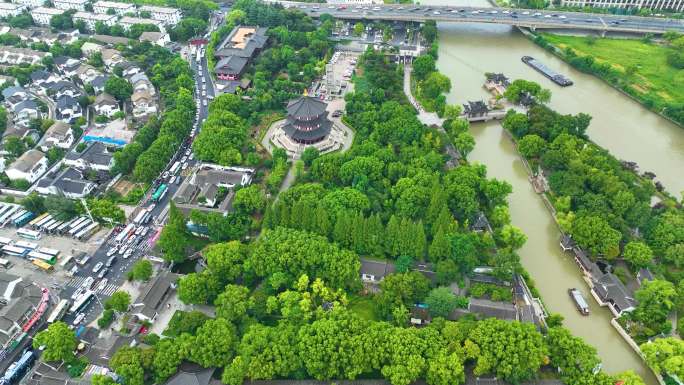 江苏苏州市姑苏区寒山寺江南水乡风景风光航