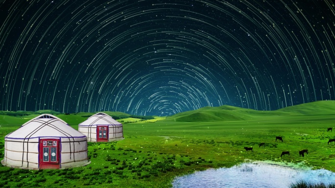 7k 蒙古包草原 舞台背景 3