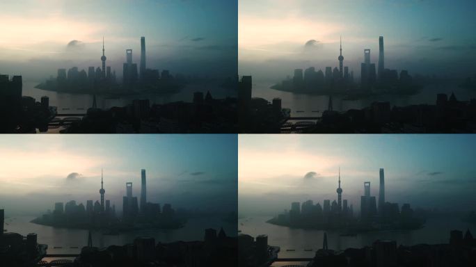 日出前的陆家嘴 上海 城市 黎明时刻