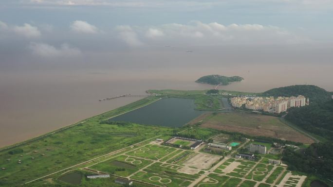 4K原素材-航拍浙江嘉兴九龙山风景区