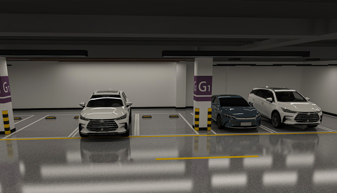 地下停车场三维场景动画