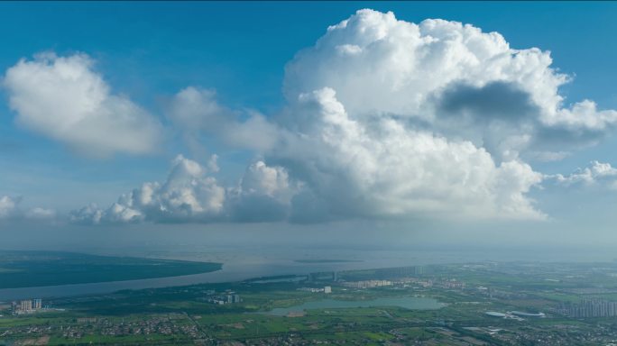 海门长江高空云层延时4K