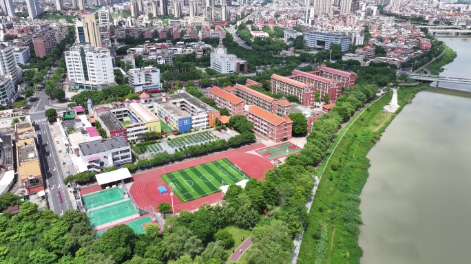 4K厦门市同安区第二实验小学航拍