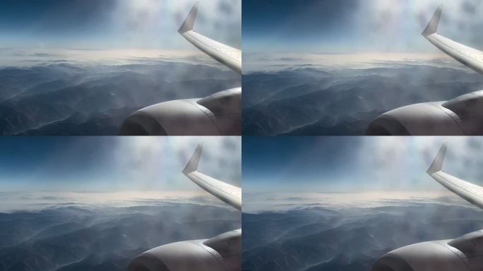 飞机内俯视 云层