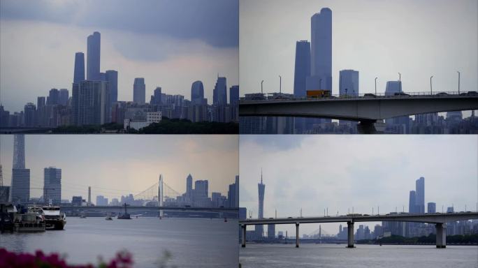 2023广州珠江新城CBD建筑群延时合集