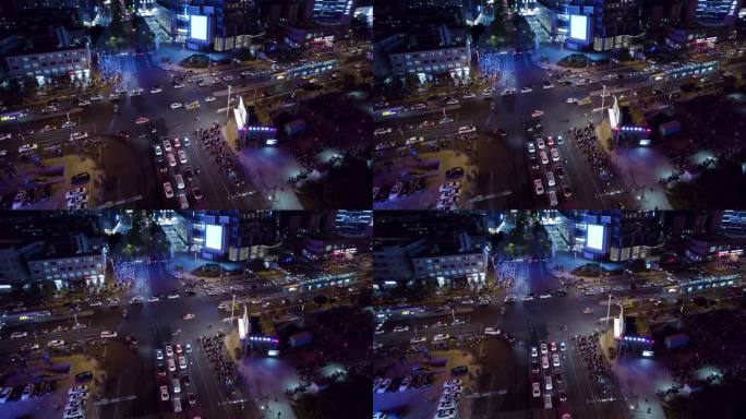 连云港市中心-夜景航拍
