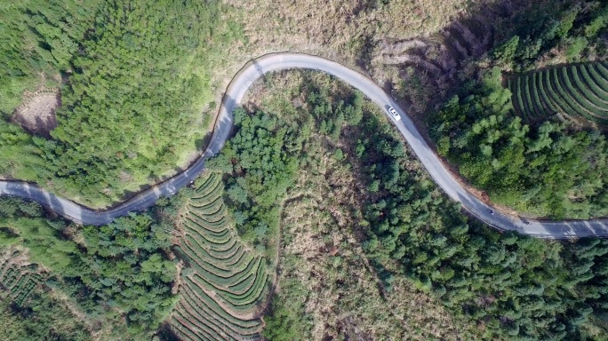 福建 航拍山区公路 4K