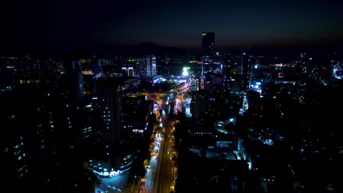 连云港市中心-夜景航拍