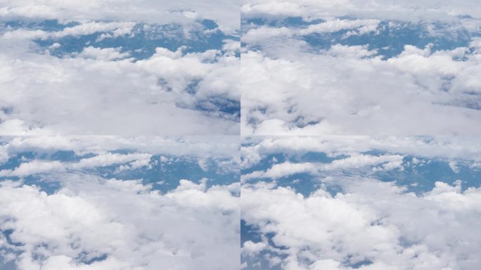 飞机上看窗外机翼划过蓝天白云17