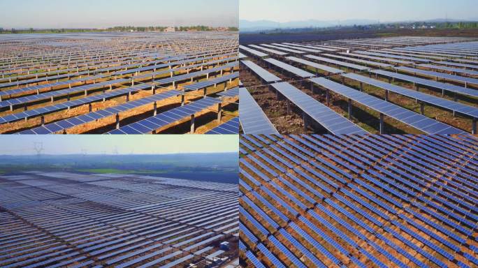 大气航拍光伏光能发电新能源基地太阳能发电
