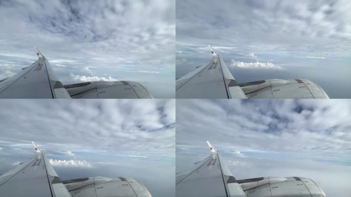 飞机转弯穿越云海云层
