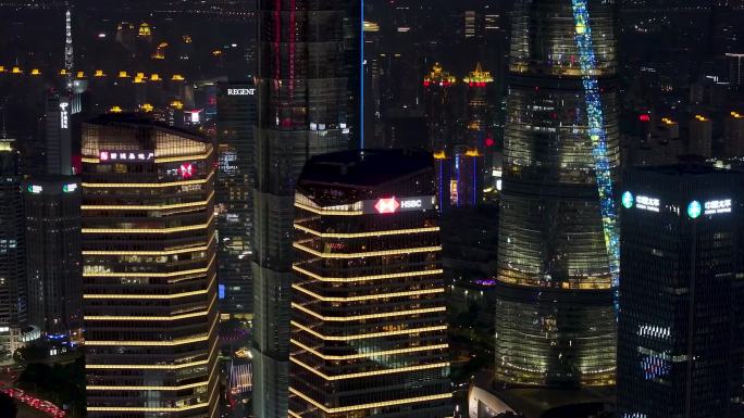 上海外滩大楼汇丰航拍白天夜景各角度