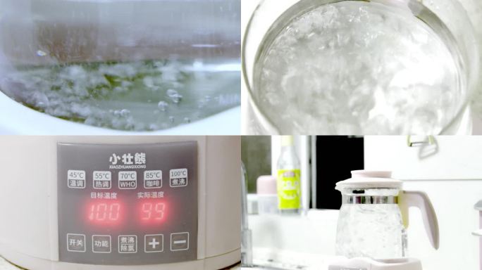 烧水壶烧开水开水沸腾