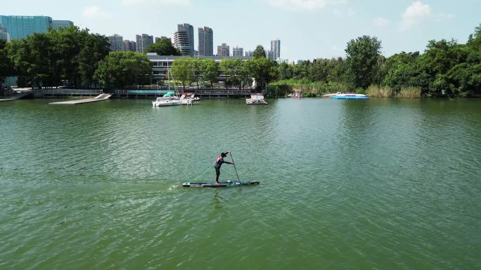 站立式划桨武汉东湖4K