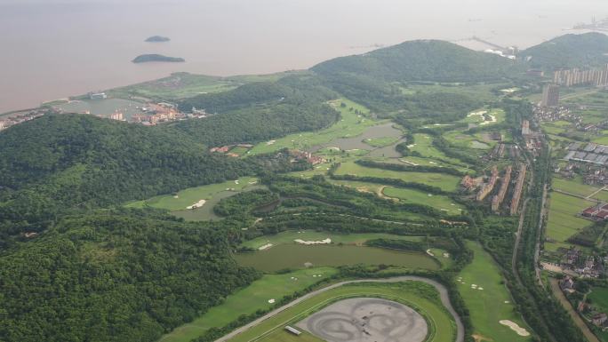 4K原素材-航拍浙江嘉兴九龙山风景区