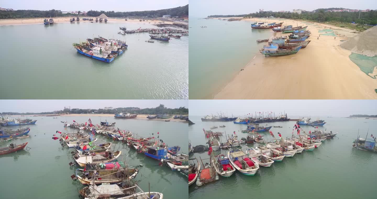 福建 莆田市湄洲岛 渔船 航拍4K