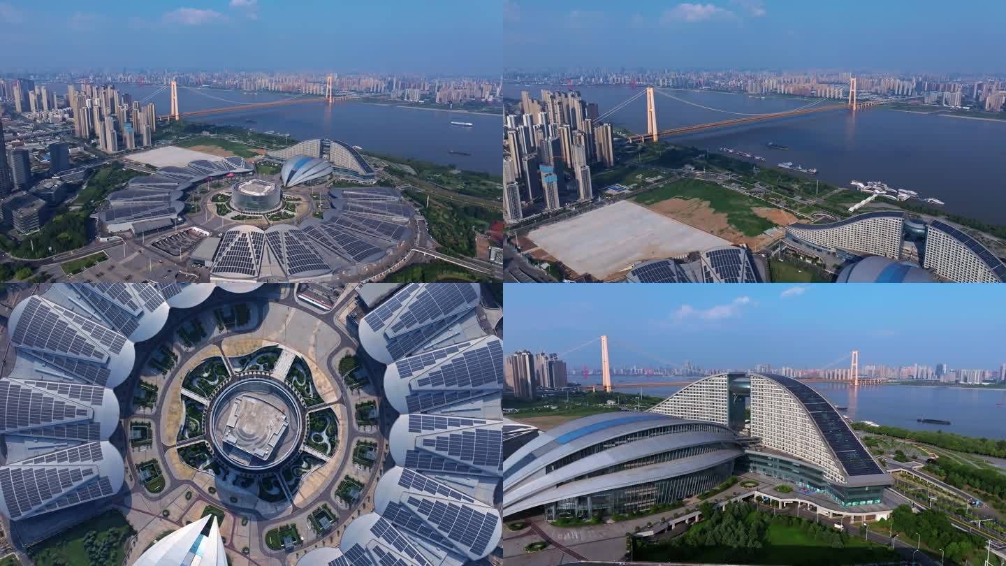 武汉国际博览中心环绕航拍