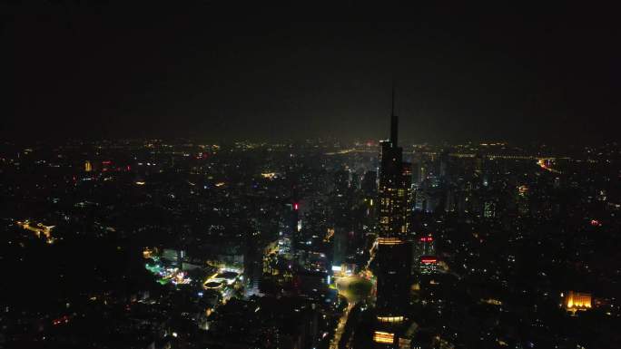 南京紫峰大厦航拍夜景