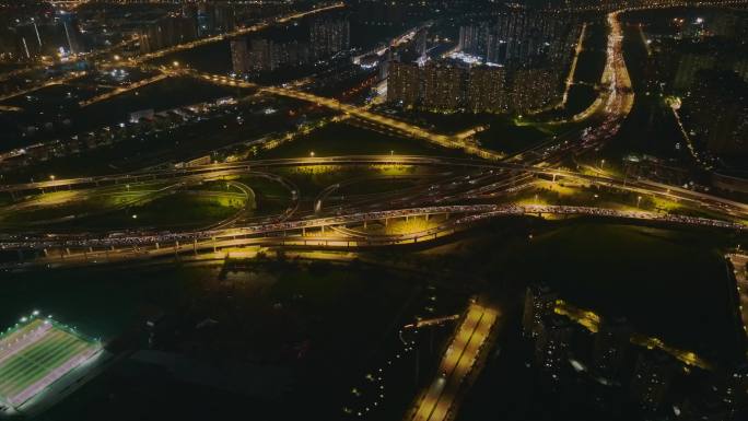 南京油坊桥立交航拍夜景