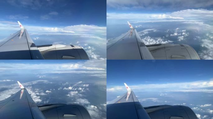 飞机在云海上飞行、转弯