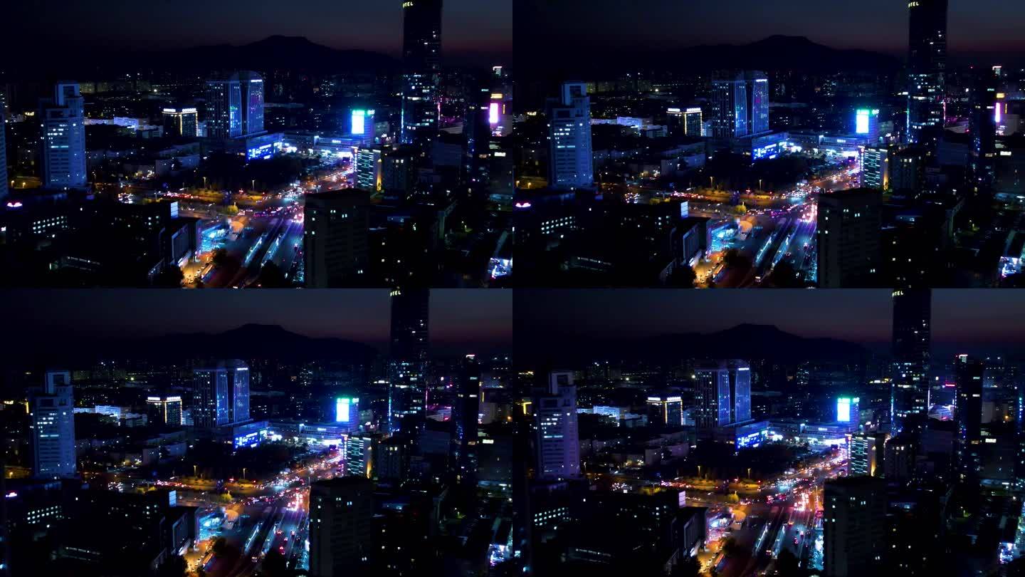 连云港市中心-夜景航拍