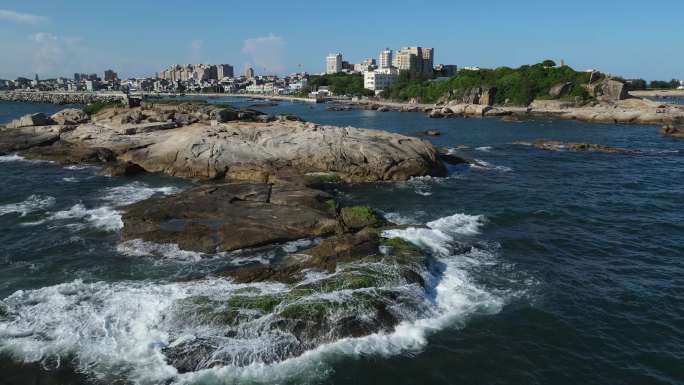 汕尾红海湾航拍 治愈性海浪