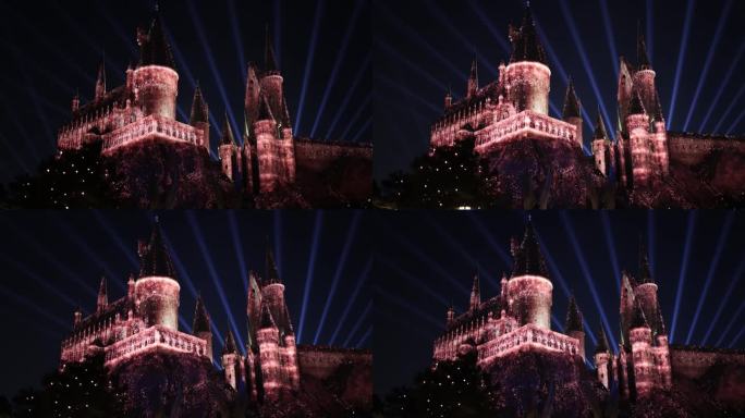 北京环球影城哈利波特城堡灯光秀