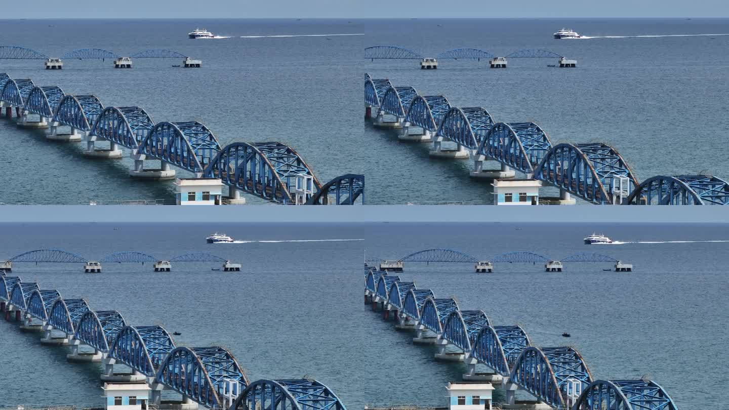 航拍涠洲岛蓝桥全貌
