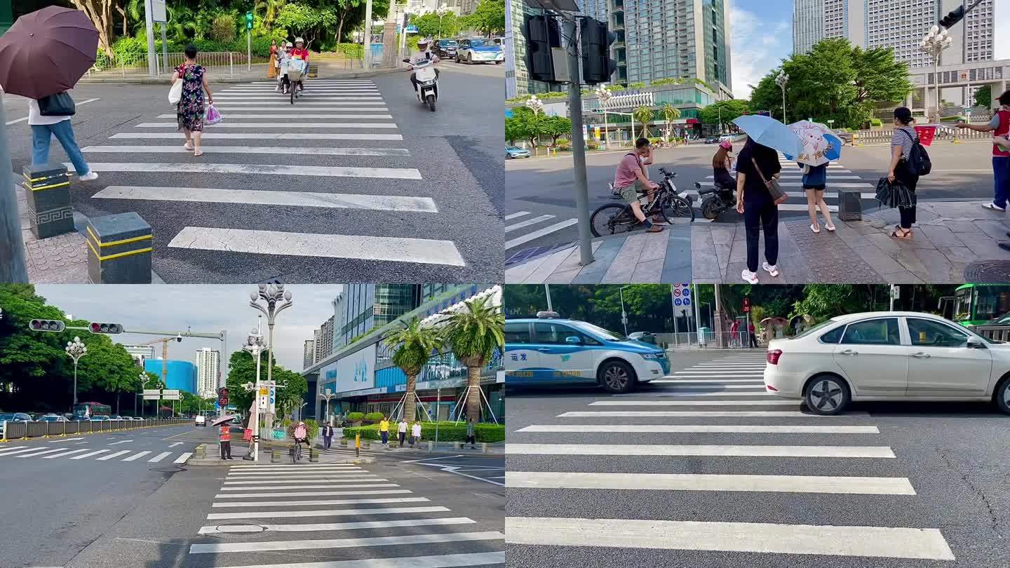 实拍深圳早八点路上车流人流