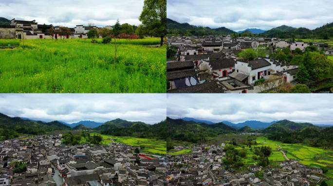 安徽黄山黟县西递古镇低空大场景航拍