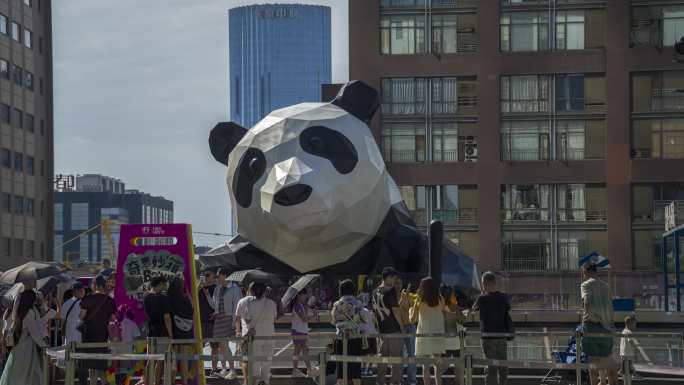 50元6k成都春熙路IFS熊猫人流延时