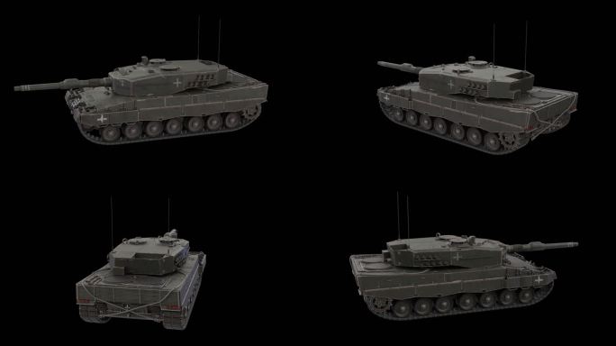 豹2A4型坦克三维旋转动画Leopard
