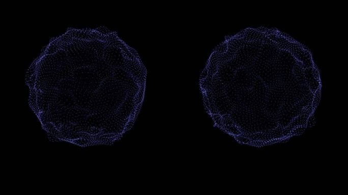 不规则粒子球体旋转 循环 带透明通道