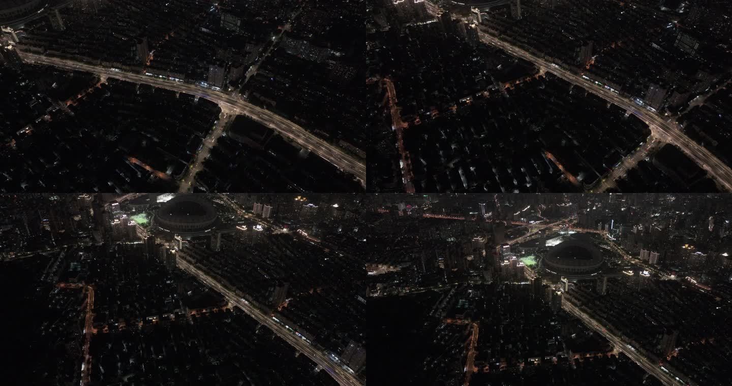 5K-Log-航拍上海徐汇全景、内环高架