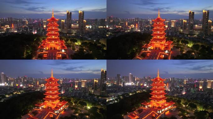 佛山魁星阁夜景航拍